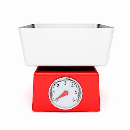 scale 3d - Retro kitchen weight scale on white background. Front view. Stock Photo - Budget Royalty-Free & Subscription, Code: 400-05683169