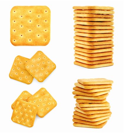 salt square - Set of images with crackers isolated on white background Stock Photo - Budget Royalty-Free & Subscription, Code: 400-05683397