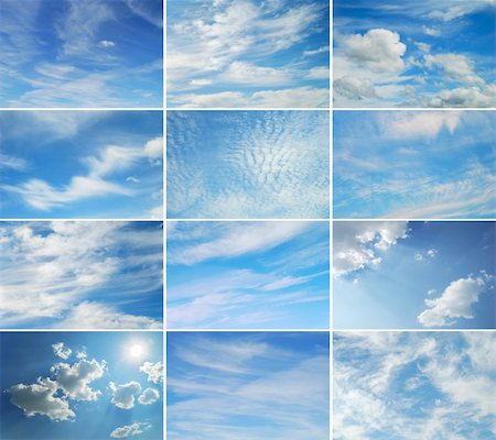 simsearch:400-04837556,k - Collage of sky photos Foto de stock - Super Valor sin royalties y Suscripción, Código: 400-05683412