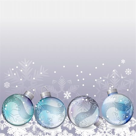 simsearch:400-05364565,k - Christmas background with glass balls and contour snowflakes Stock Photo - Budget Royalty-Free & Subscription, Code: 400-05683439