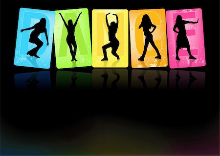 Dancing Girls - Background illustration, Vector Stock Photo - Budget Royalty-Free & Subscription, Code: 400-05683689