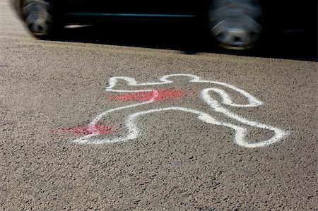 detective at the crime scene - man hit by car Stock Photo - Budget Royalty-Free & Subscription, Code: 400-05683830