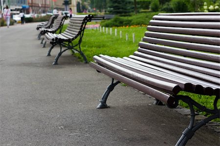 pergamepaper (artist) - park bench alley Photographie de stock - Aubaine LD & Abonnement, Code: 400-05683870