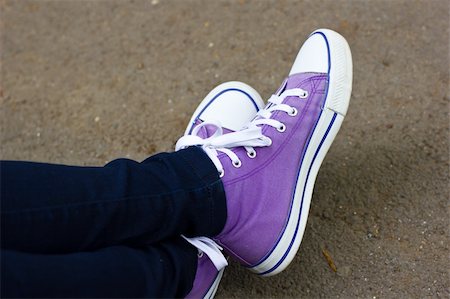 foot wear dress - violet sport shoes detail Stock Photo - Budget Royalty-Free & Subscription, Code: 400-05683872