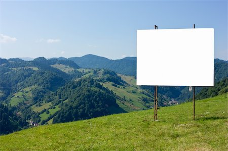 simsearch:400-03962263,k - ad panel on a mountain view Fotografie stock - Microstock e Abbonamento, Codice: 400-05683892