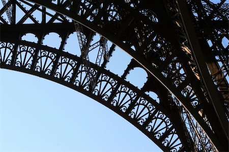 eiffel tower photography night - eiffel tower detail Stock Photo - Budget Royalty-Free & Subscription, Code: 400-05683922