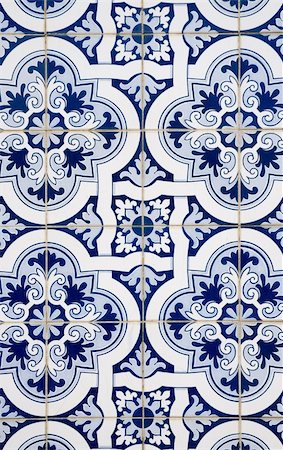 Ornamental old typical tiles from Portugal. Foto de stock - Super Valor sin royalties y Suscripción, Código: 400-05683951