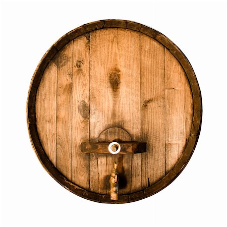 Old wooden barrel with a stopcock isolated on a white background Stock Photo - Budget Royalty-Free & Subscription, Code: 400-05683998