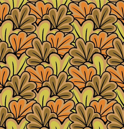 fall floral backgrounds - seamless background of stylized autumn leaves Stock Photo - Budget Royalty-Free & Subscription, Code: 400-05694196