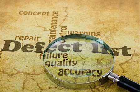 magnifying glass on the artistic background with the words "Defect List" Stock Photo - Budget Royalty-Free & Subscription, Code: 400-05694316