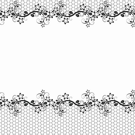 black lace on white background. Vector seamless background Stock Photo - Budget Royalty-Free & Subscription, Code: 400-05694522