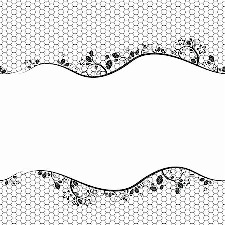 flower decoration white and black - black lace on white background. Vector seamless background Stock Photo - Budget Royalty-Free & Subscription, Code: 400-05694523