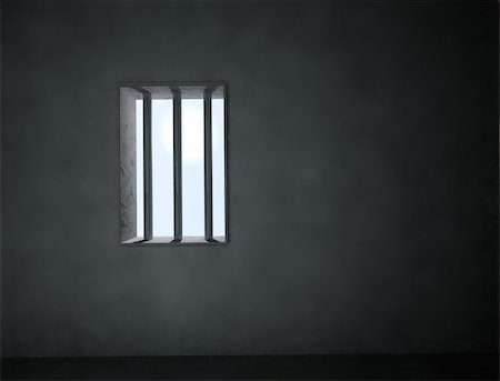 dark prison cell - 3d arquitecture background with bars of a jail Stock Photo - Budget Royalty-Free & Subscription, Code: 400-05694675
