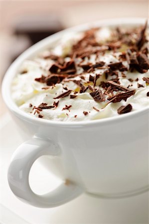 Hot cocoa with shaved chocolate and whipped cream Stock Photo - Budget Royalty-Free & Subscription, Code: 400-05695734