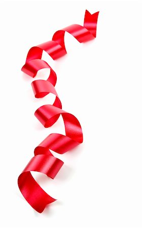 elenathewise (artist) - Curled red holiday ribbon strip isolated on white background Stock Photo - Budget Royalty-Free & Subscription, Code: 400-05695793