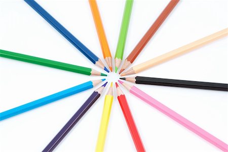 sergioua (artist) - Set of colored pencils in the shape of a star. On a white background. Photographie de stock - Aubaine LD & Abonnement, Code: 400-05696345