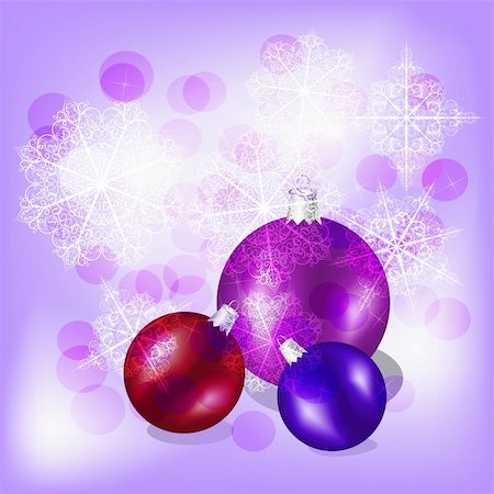 simsearch:400-09095755,k - eps10, vector christmas balls on background with snowflakes and stars Photographie de stock - Aubaine LD & Abonnement, Code: 400-05696470