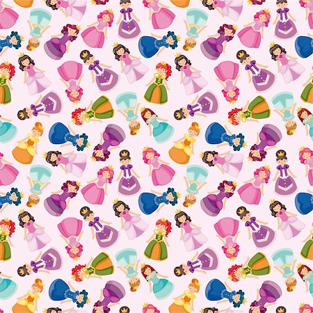 simsearch:400-04910650,k - cartoon beautiful princess seamless pattern Foto de stock - Super Valor sin royalties y Suscripción, Código: 400-05696679