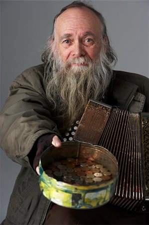 Senior Man Busking With Accordian Stock Photo - Budget Royalty-Free & Subscription, Code: 400-05696895