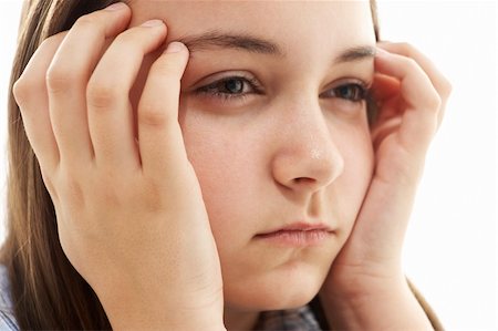 simsearch:400-05734794,k - Portrait Of Stressed Young Girl Foto de stock - Super Valor sin royalties y Suscripción, Código: 400-05697075