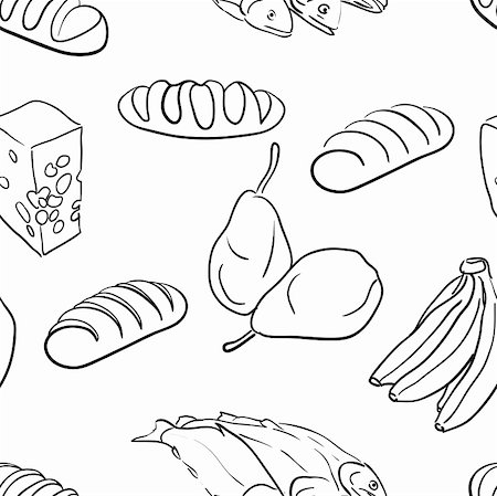 seamless pattern-hand drawn food Stock Photo - Budget Royalty-Free & Subscription, Code: 400-05697101