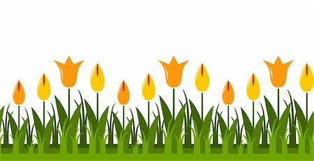 spring background tiles - seamless vector tulips border, Adobe Illustrator 8 format Stock Photo - Budget Royalty-Free & Subscription, Code: 400-05697364
