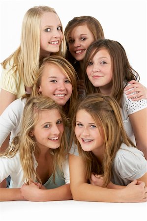 pretty 13 year old - Group Of Teenage Girlfriends Stock Photo - Budget Royalty-Free & Subscription, Code: 400-05697566