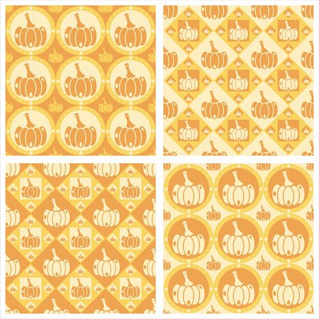 simsearch:400-05709481,k - set of 4 cute pumpkins patterns Stock Photo - Budget Royalty-Free & Subscription, Code: 400-05697824