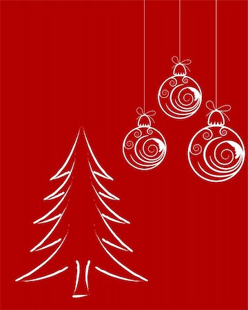 red ribbon vector - Beautiful vector Christmas (New Year) card for design use Stock Photo - Budget Royalty-Free & Subscription, Code: 400-05698038