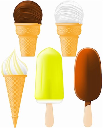 spheres and cones - Ice Cream and Popsicle on a stick Stock Photo - Budget Royalty-Free & Subscription, Code: 400-05698124