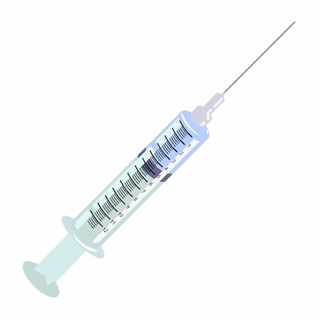 simsearch:614-06336351,k - Illustration of medical syringe on white background Fotografie stock - Microstock e Abbonamento, Codice: 400-05698798