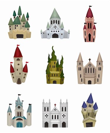 fairy tale characters how to draw - cartoon Fairy tale castle icon Stock Photo - Budget Royalty-Free & Subscription, Code: 400-05698965