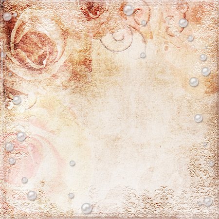 flower border design of rose - Grunge beige wedding background Stock Photo - Budget Royalty-Free & Subscription, Code: 400-05699216