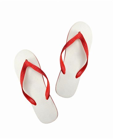 pink flip flops beach - beach shoes isolated on white Stock Photo - Budget Royalty-Free & Subscription, Code: 400-05699279