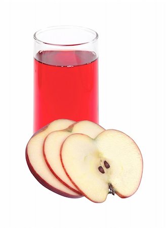 simsearch:400-05911768,k - Glass of fruit juice and ripe aplle isolated on white Photographie de stock - Aubaine LD & Abonnement, Code: 400-05699301
