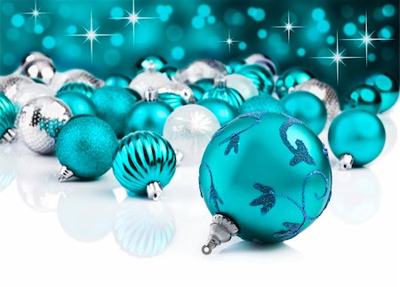simsearch:400-05359450,k - Blue christmas ornament baubles with star background Stock Photo - Budget Royalty-Free & Subscription, Code: 400-05690138