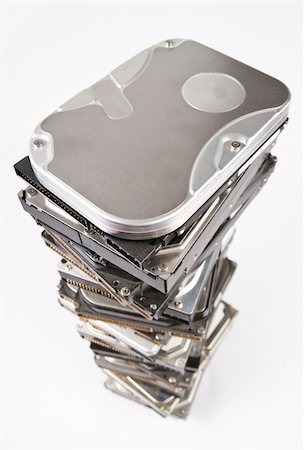 stack of hard drives with copy space on top Photographie de stock - Aubaine LD & Abonnement, Code: 400-05690185