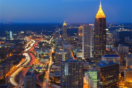 rooftop cityscape night - SKyline of Atlanta, Georgia Stock Photo - Budget Royalty-Free & Subscription, Code: 400-05690200