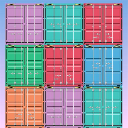 A Stack of Vector Freight Containers Photographie de stock - Aubaine LD & Abonnement, Code: 400-05690828