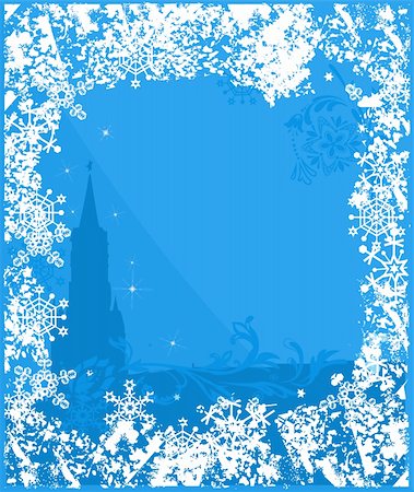 Winter Russia background vector . Ornate leaves, flowers and snowflakes Stock Photo - Budget Royalty-Free & Subscription, Code: 400-05691560