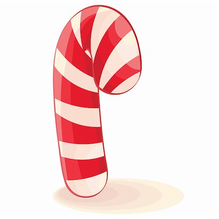 simsearch:400-04259407,k - Christmas candy striped on a white background. The symbol of the holiday. Vector illustration. Stock Photo - Budget Royalty-Free & Subscription, Code: 400-05692082