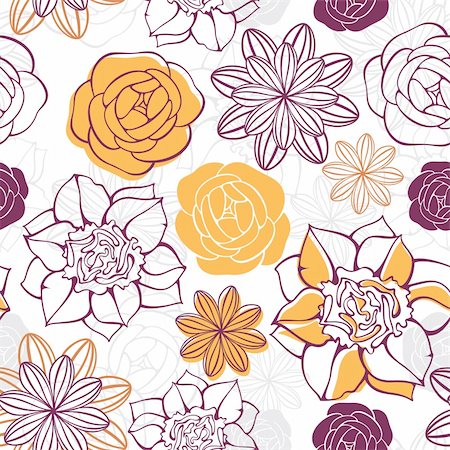 simsearch:400-05671597,k - abstract cute seamless floral background vector illustration Photographie de stock - Aubaine LD & Abonnement, Code: 400-05692112