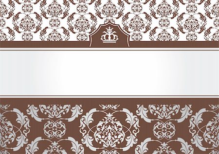 damask vector - abstract invitation frame with free space for your text Stock Photo - Budget Royalty-Free & Subscription, Code: 400-05692124