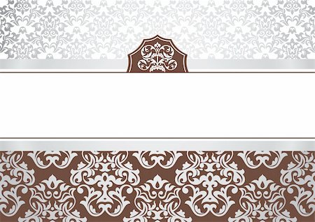 damask vector - abstract invitation frame with free space for your text Stock Photo - Budget Royalty-Free & Subscription, Code: 400-05692126