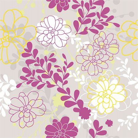 simsearch:400-05671597,k - abstract cute seamless floral background vector illustration Photographie de stock - Aubaine LD & Abonnement, Code: 400-05692153