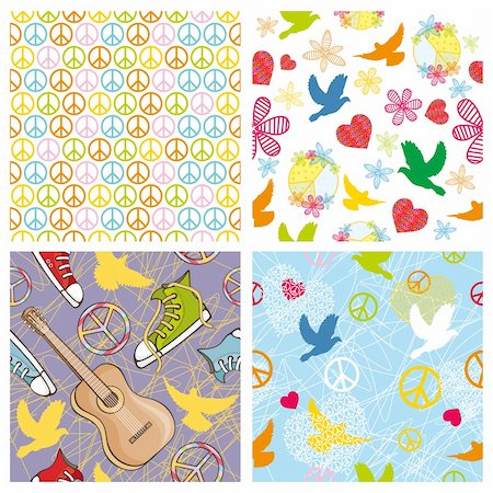vector set of different peace seamless background Stock Photo - Budget Royalty-Free & Subscription, Code: 400-05692169