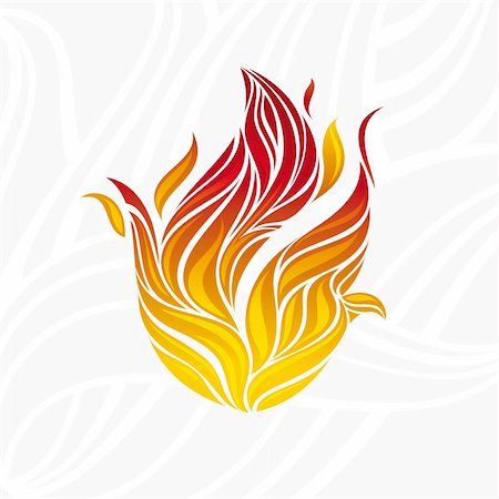 flame line designs - abstract artistic fire flame card vector illustration Stock Photo - Budget Royalty-Free & Subscription, Code: 400-05692200