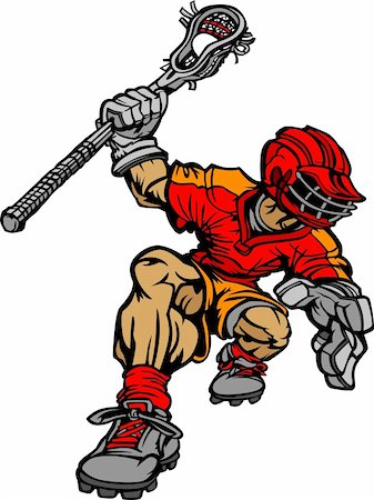 Lacrosse Player Holding Lacrosse Stick Graphic Vector Cartoon Image Photographie de stock - Aubaine LD & Abonnement, Code: 400-05692216