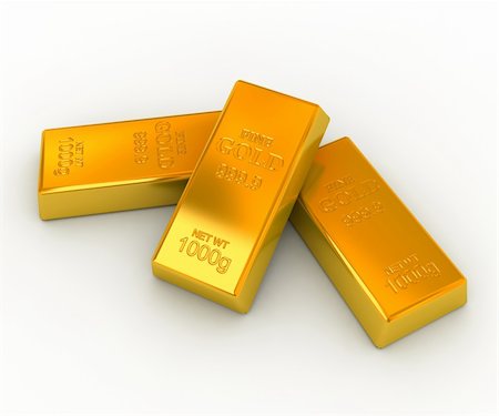 simsearch:400-06770545,k - Gold bars on the white background Stock Photo - Budget Royalty-Free & Subscription, Code: 400-05692489