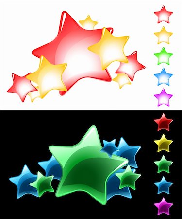 simsearch:400-05241823,k - Vector Stars Set without transparency / easy use on white or black background / eps8 Photographie de stock - Aubaine LD & Abonnement, Code: 400-05692795